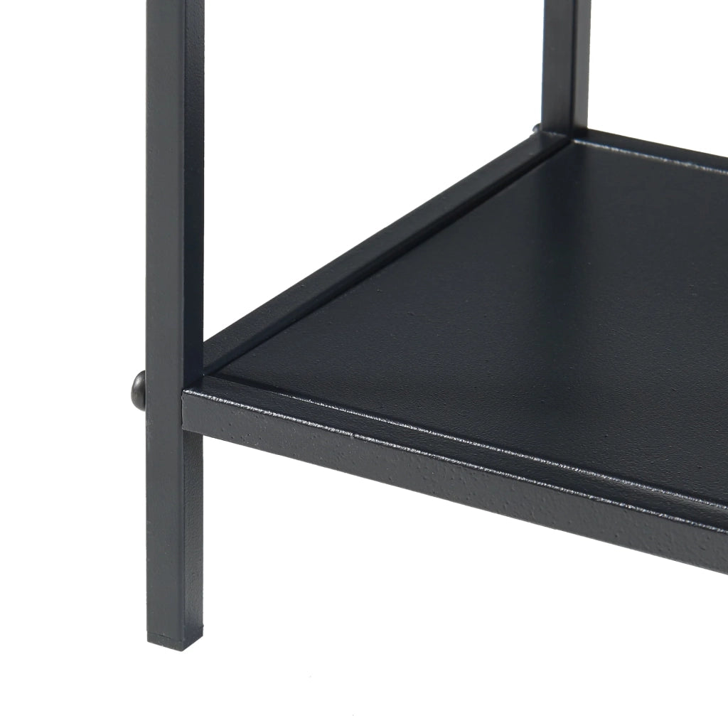 Tavolo consolle in metallo 66 x 60 x 20 cm per ingresso soggiorno sala da pranzo nero 03_0010871