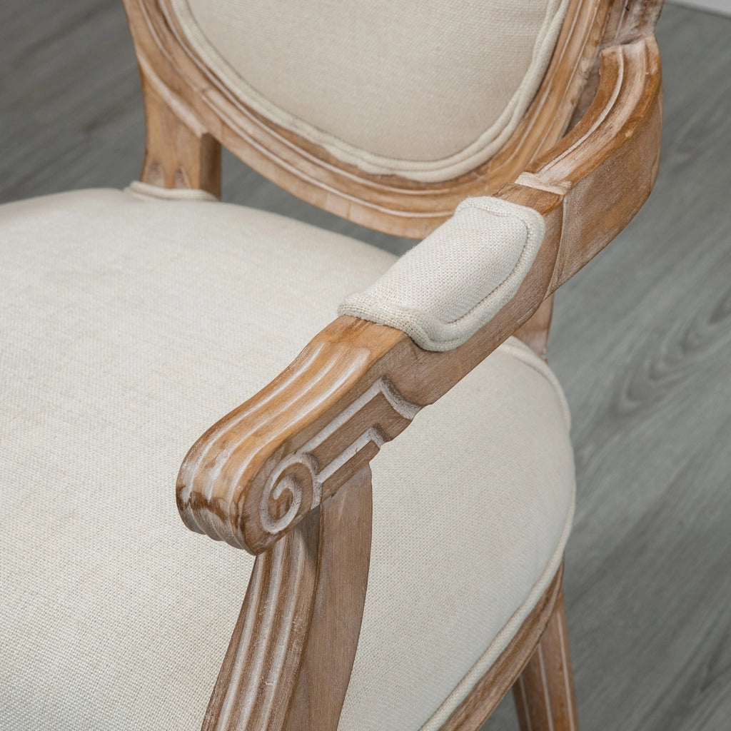 Sedia Imbottita Classica ¨C Xylo ¨C Tessuto Bianco Crema 56x56x96cm