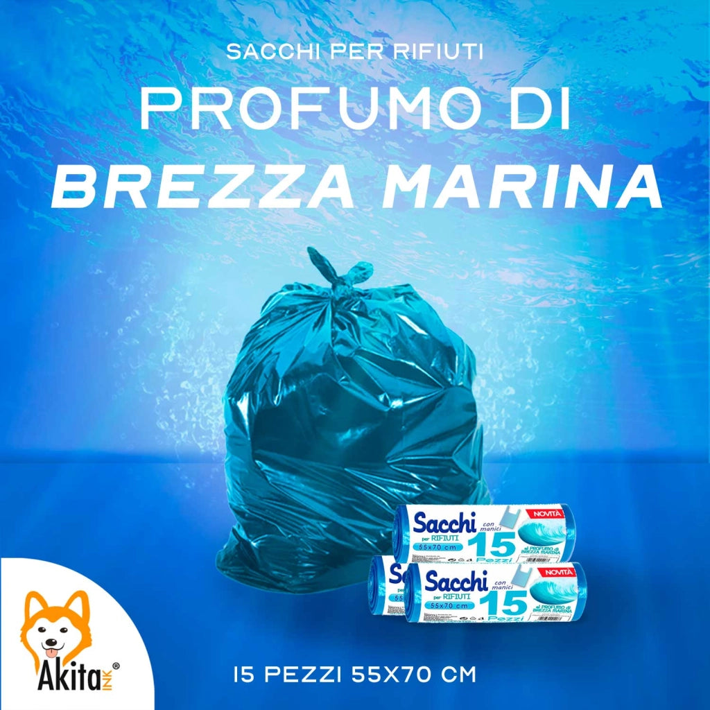 Akitaink Sacchi Spazzatura Limone 45L 45 Pz Manici