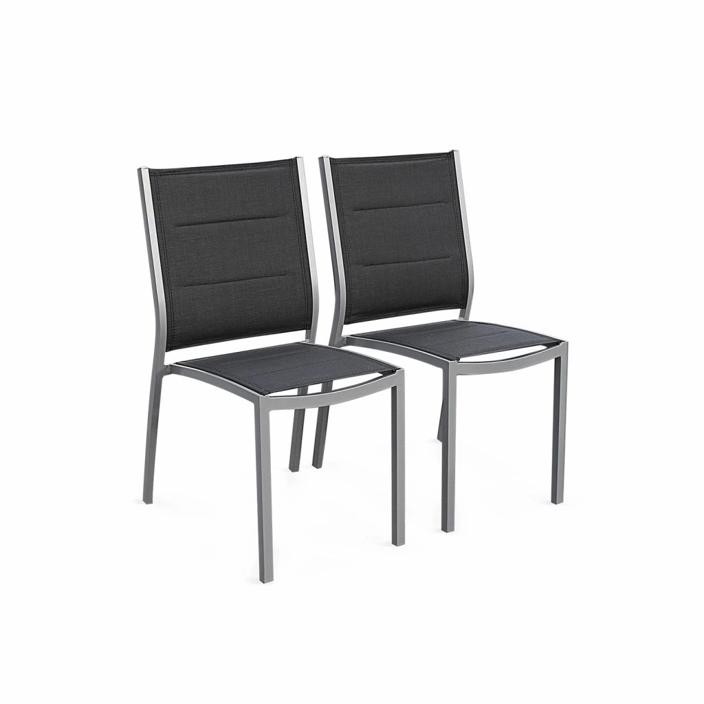 Set tavolo da giardino allungabile in alluminio con 6 sedie, grigio