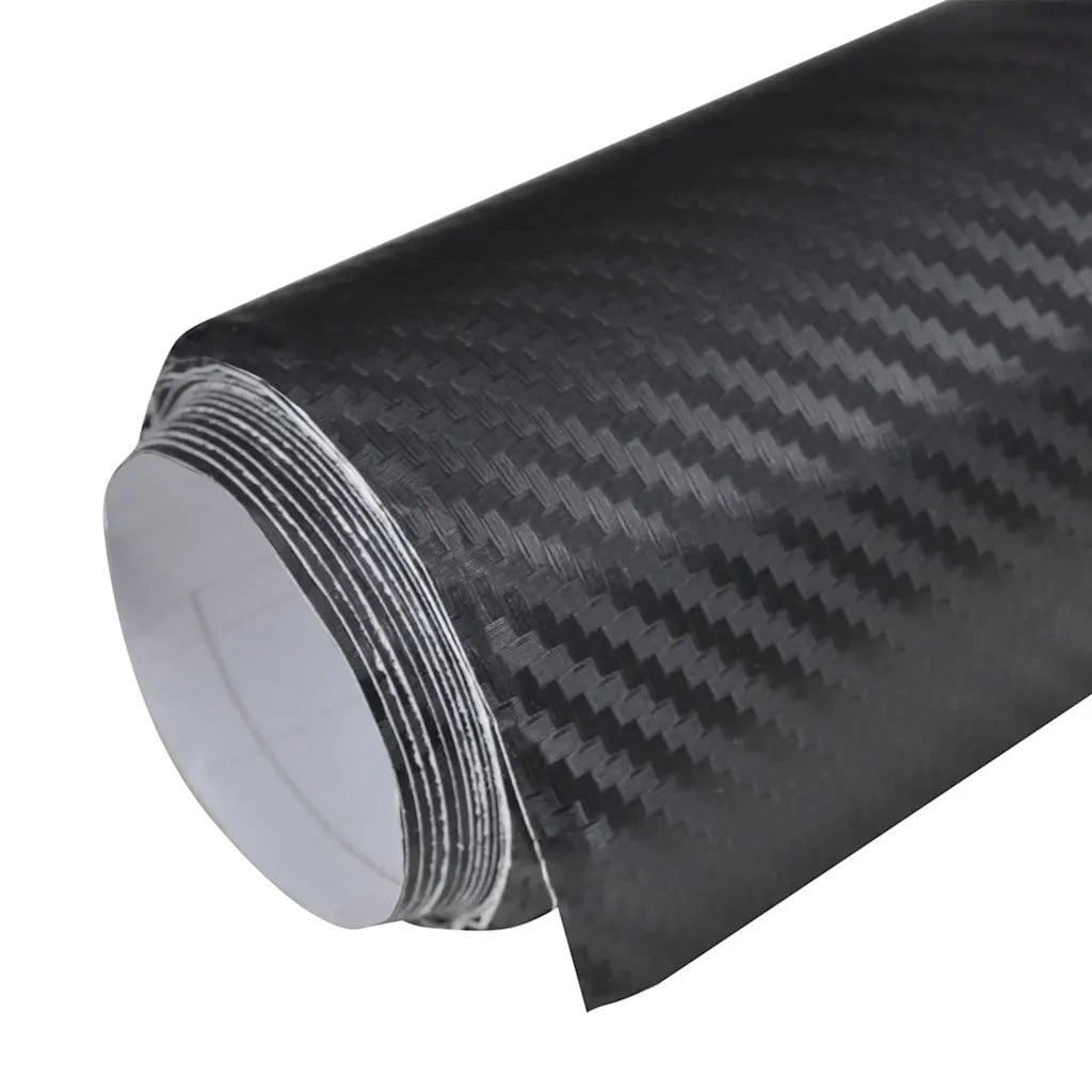 Pellicole per Auto 2 pz 3D Nero Opaco 100x150 cm+50x150 cm CFW7890103