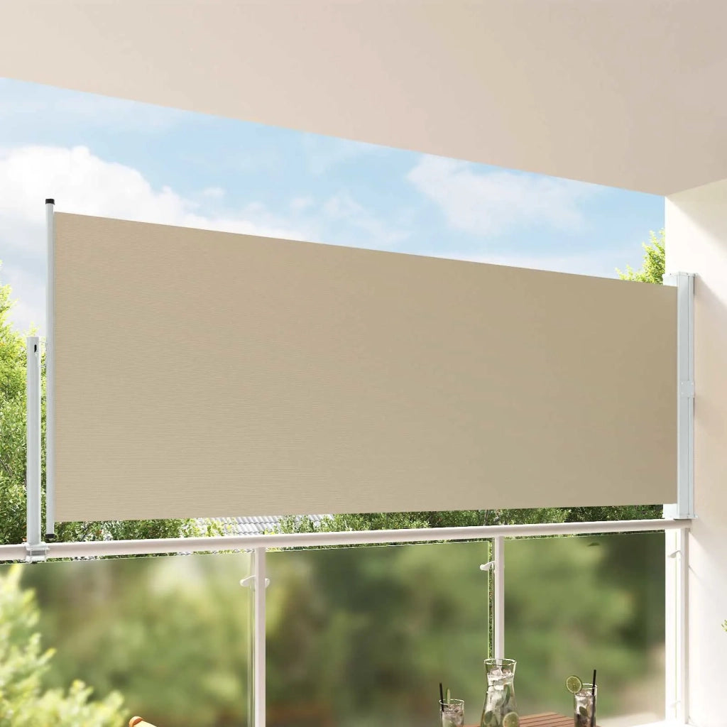 Tenda laterale-Tenda parasole per balcone 100% poliestere ferro acciaio 482157