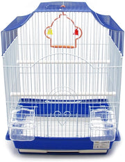Vogelkooi in legno con ciotola cibo - Vogelkooi per interni - Parkietenkooi - Accessori per volatili - Decorazioni per volatili - Disegno robusto (33 x 26 x 46 cm)