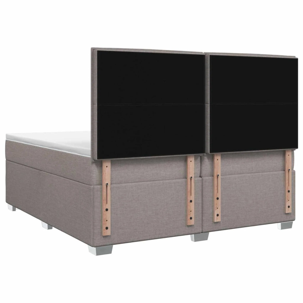 Letto box spring con materasso Tortora 200 x 200 cm Tessuto 3454961