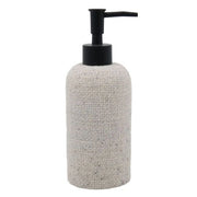Trade Shop - Dispenser Per Sapone Liquido Effetto Tela Juta Con Pompa Nera Accessorio Bagno 87826 -