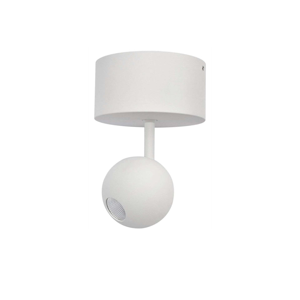 ARKOSLIGHT Faretto LED da soffitto MINI BORA SURFACE 4,5W 38º 2700K Bianco Opaco orientabile CRI>93 design sferico compatto per interni