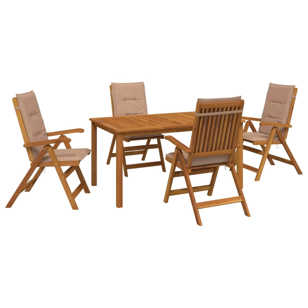 Set da pranzo da giardino 5 pezzi Naturale 3434569