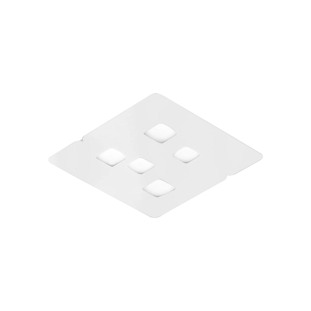Lampada a Soffitto GISELLE P/M 5XGX53 Max 5x8W in Alluminio Bianco, Design Moderno Biemissione 120° per Interni - Gealuce