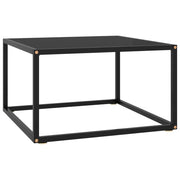 Tavolino da Salotto Nero con Vetro Nero 60x60x35 cm  cod mxl 8071
