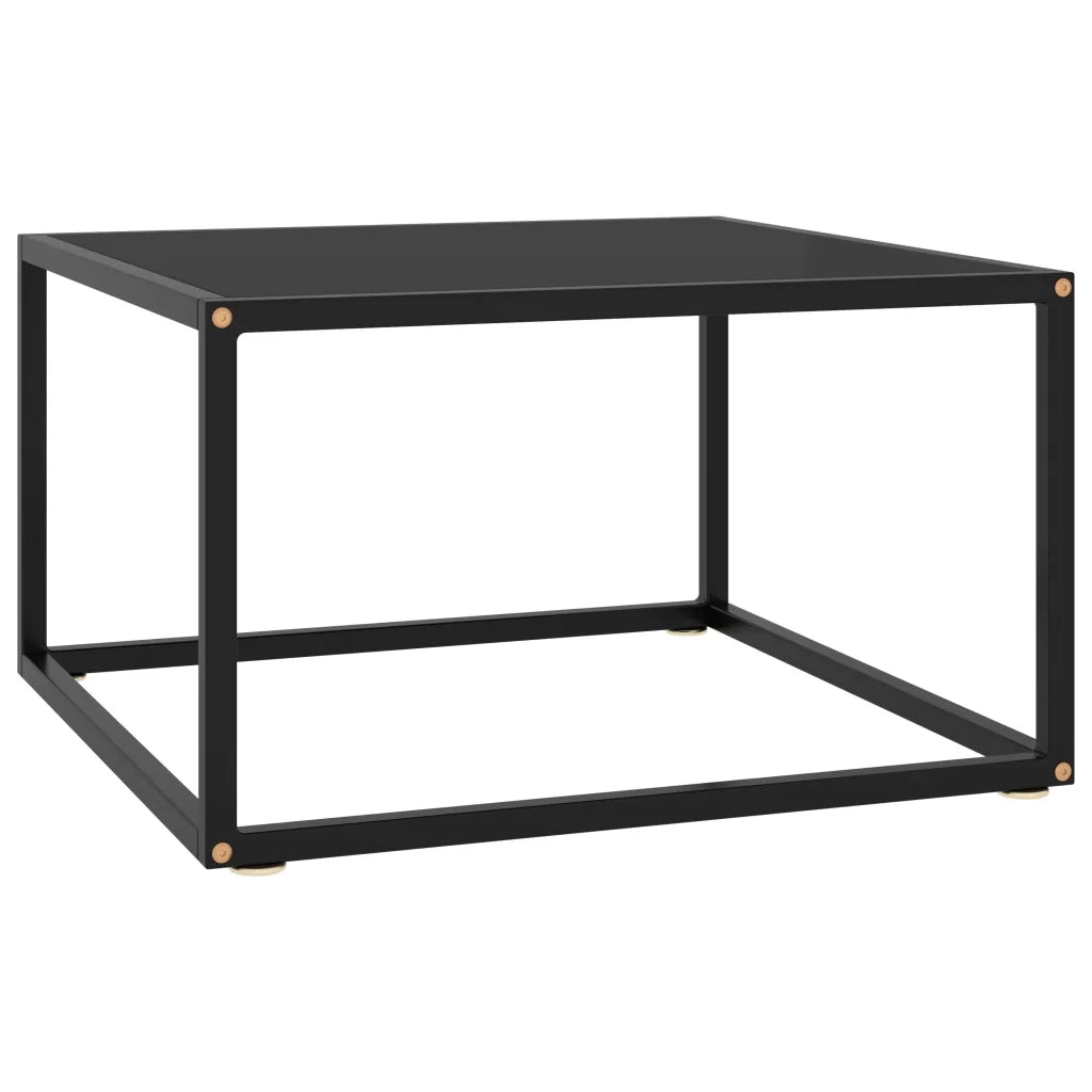 Tavolino da Salotto Nero con Vetro Nero 60x60x35 cm  cod mxl 8071