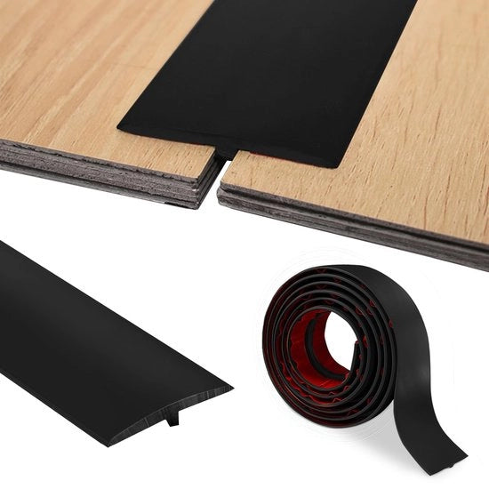 Profilo di transizione autofissante, striscia di transizione T a forma di T, 5cmx200cm, striscia di transizione PVC per i passaggi tra lastre di pavimento e porte.