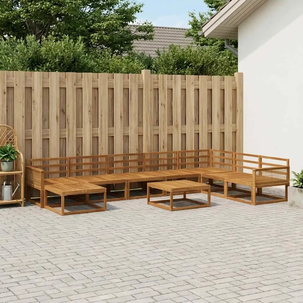 Set di divani da esterno 9 pcs Naturale