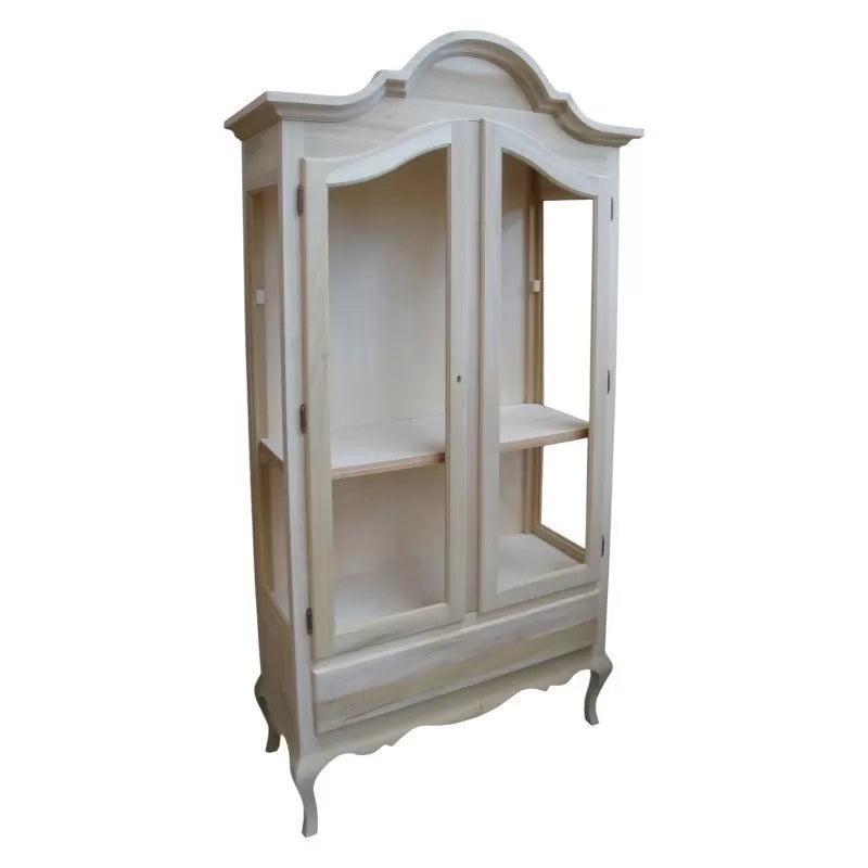 Vetrina sagomata classica 2 ante noce bassano104x45x196 (3065) - Mobili 2G