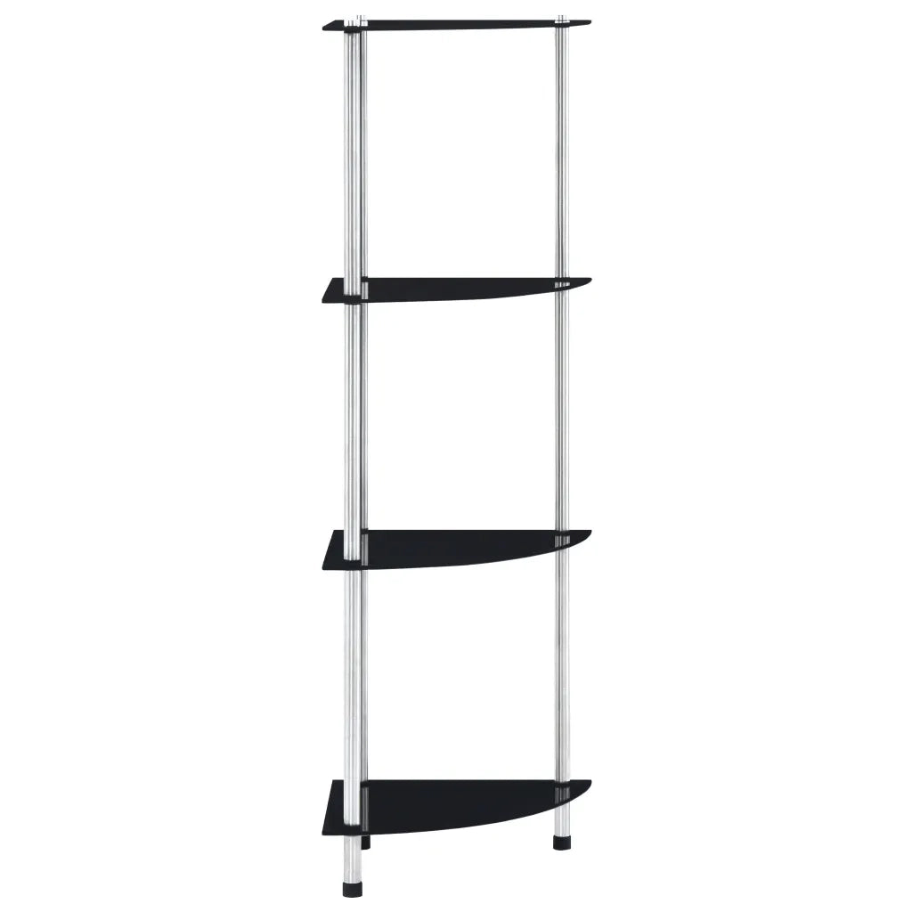 Scaffale a 4 Livelli Nero 30x30x100 cm in Vetro Temperato CFW9490289