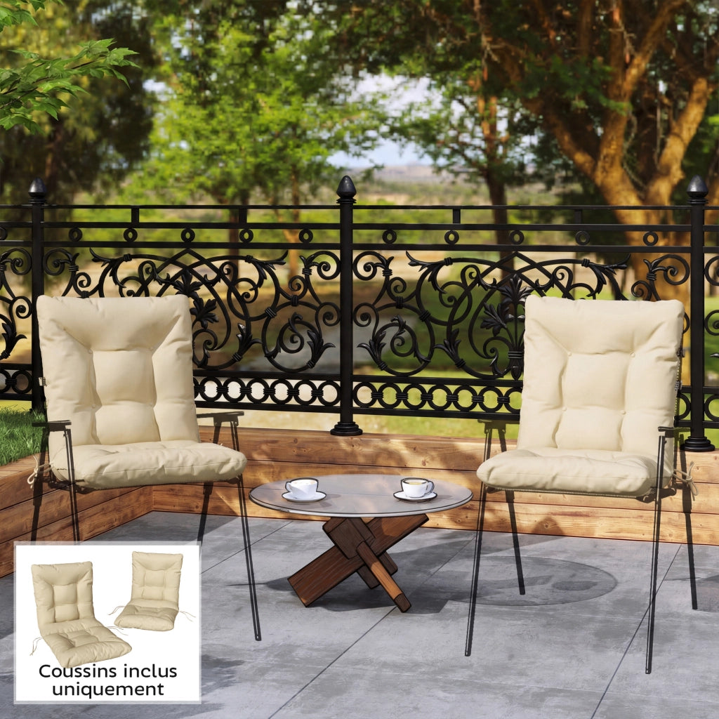 Cuscini per sedie da giardino con lacci ¨C zephmum ¨C Beige 120x50x8 cm