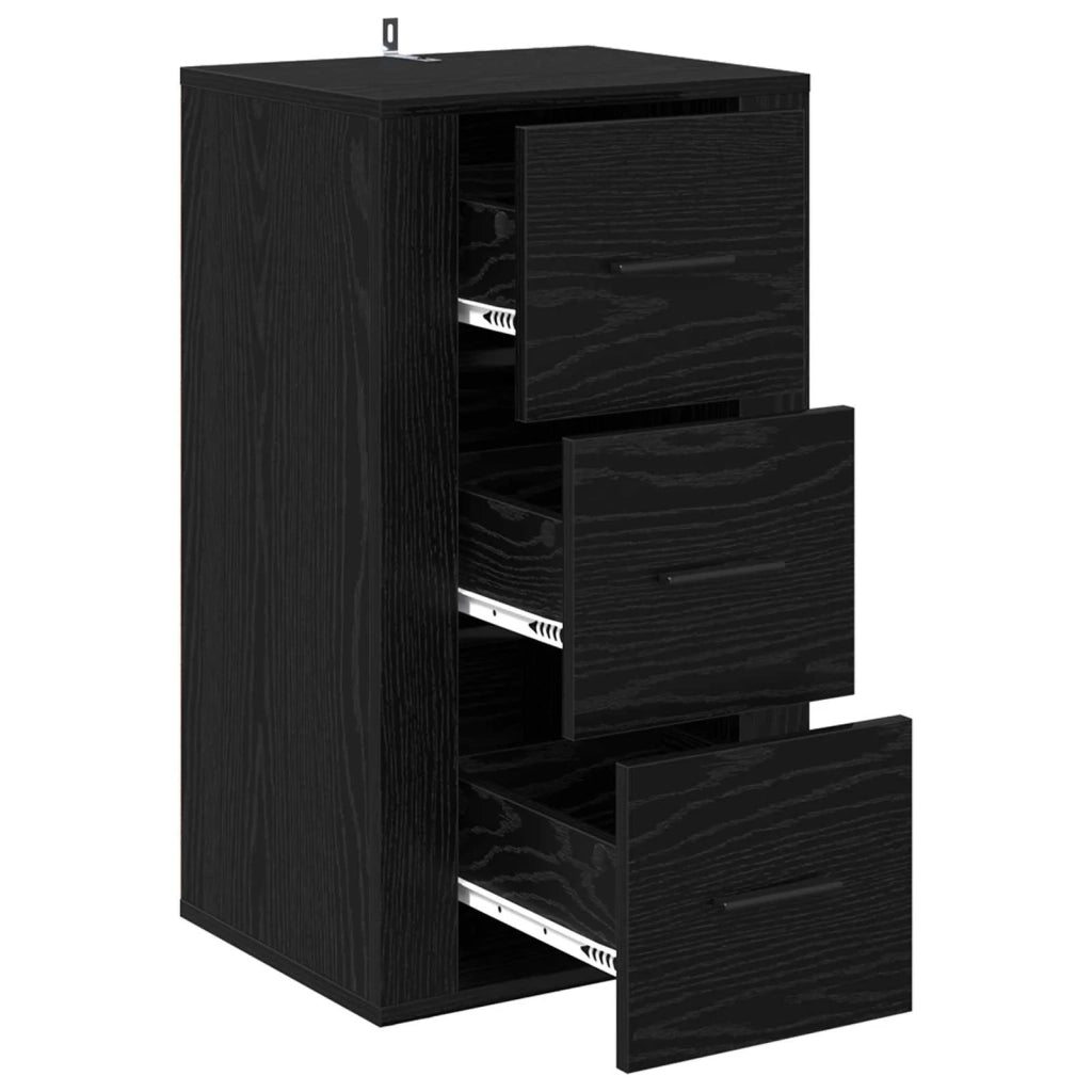 Credenza Rovere Nero 40 x 33 x 70 cm Legno multistrato
