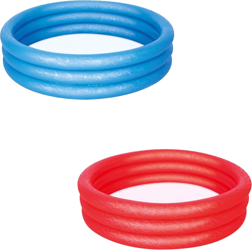 PISCINA GONFIABILE BESTWAY 3 ANELLI 122X25 CM ROSSO E BLU