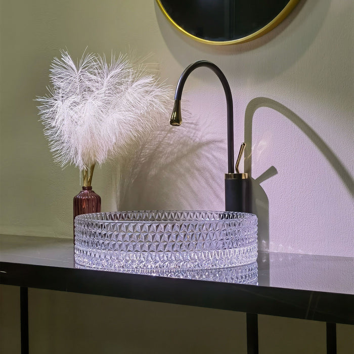 Lavabo Da Appoggio Rea Cristal Transparent 39