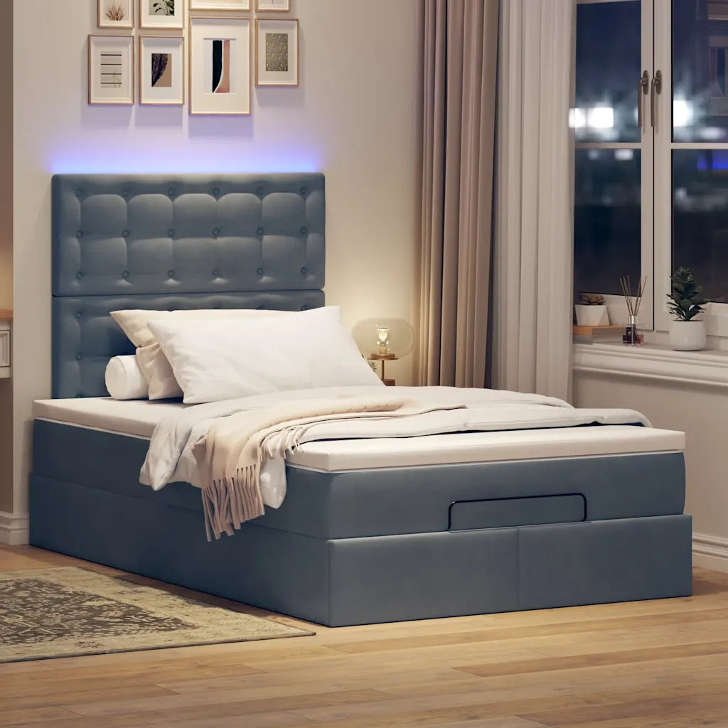 vidaXL Struttura Letto Pouf con Materassi 120x200 cm Velluto