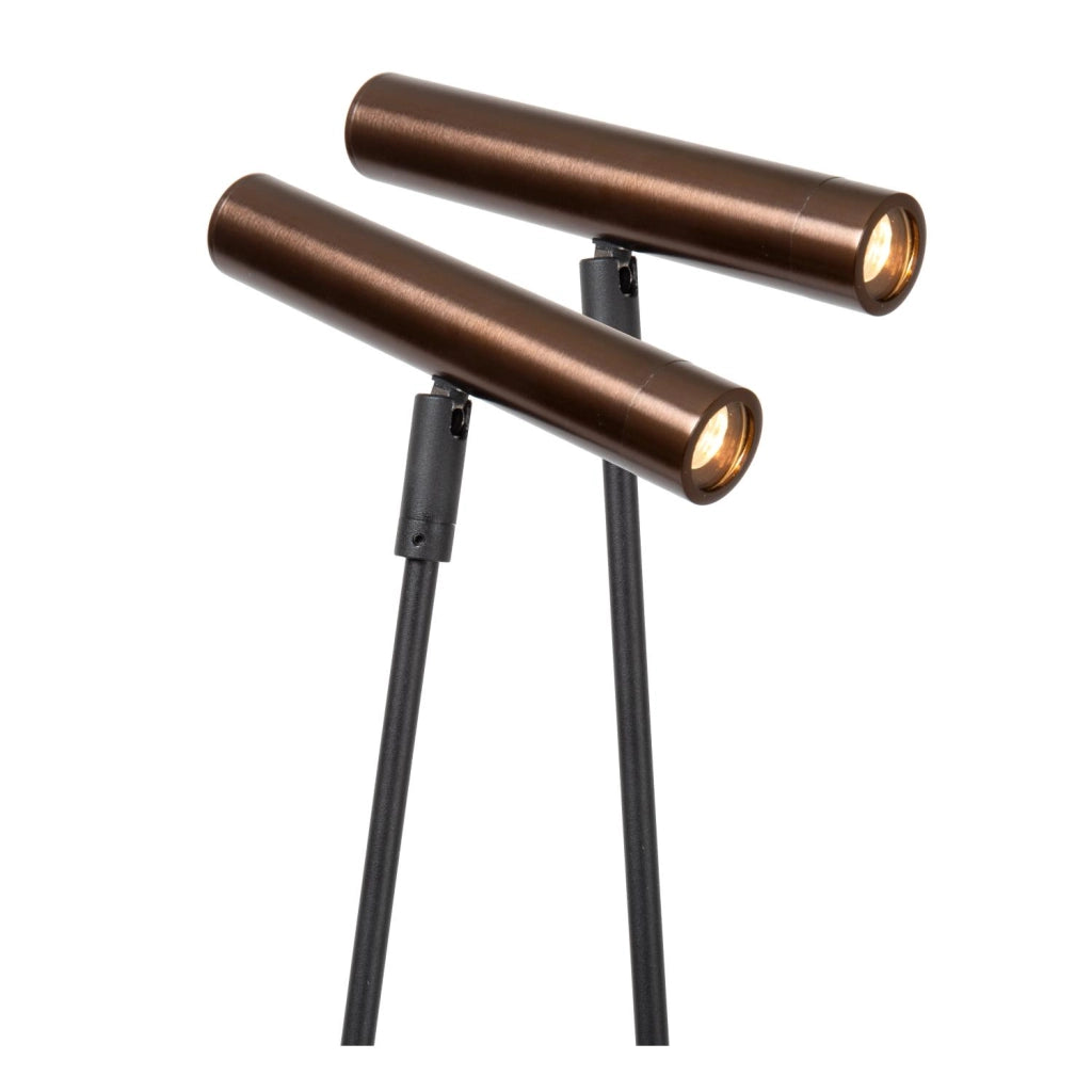 Lampada da terra Lucide DUARTE 2xG9 metallo marrone nero