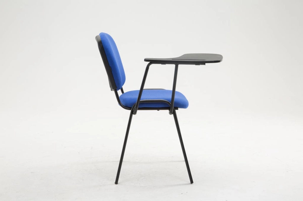 Sedia Ken in tessuto con tavolino ribaltabile blu