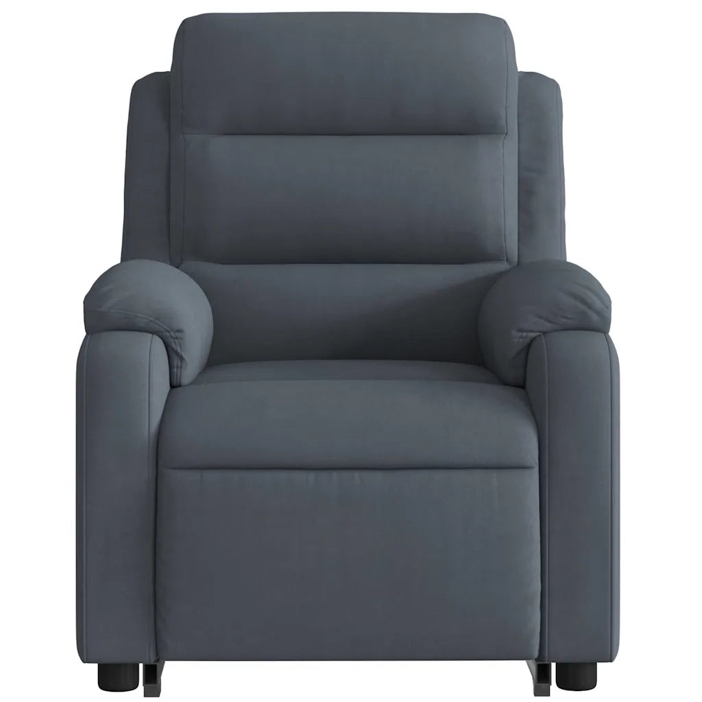 Poltrona Alzapersona Massaggio Elettrica Grigio Scuro Velluto 3205126