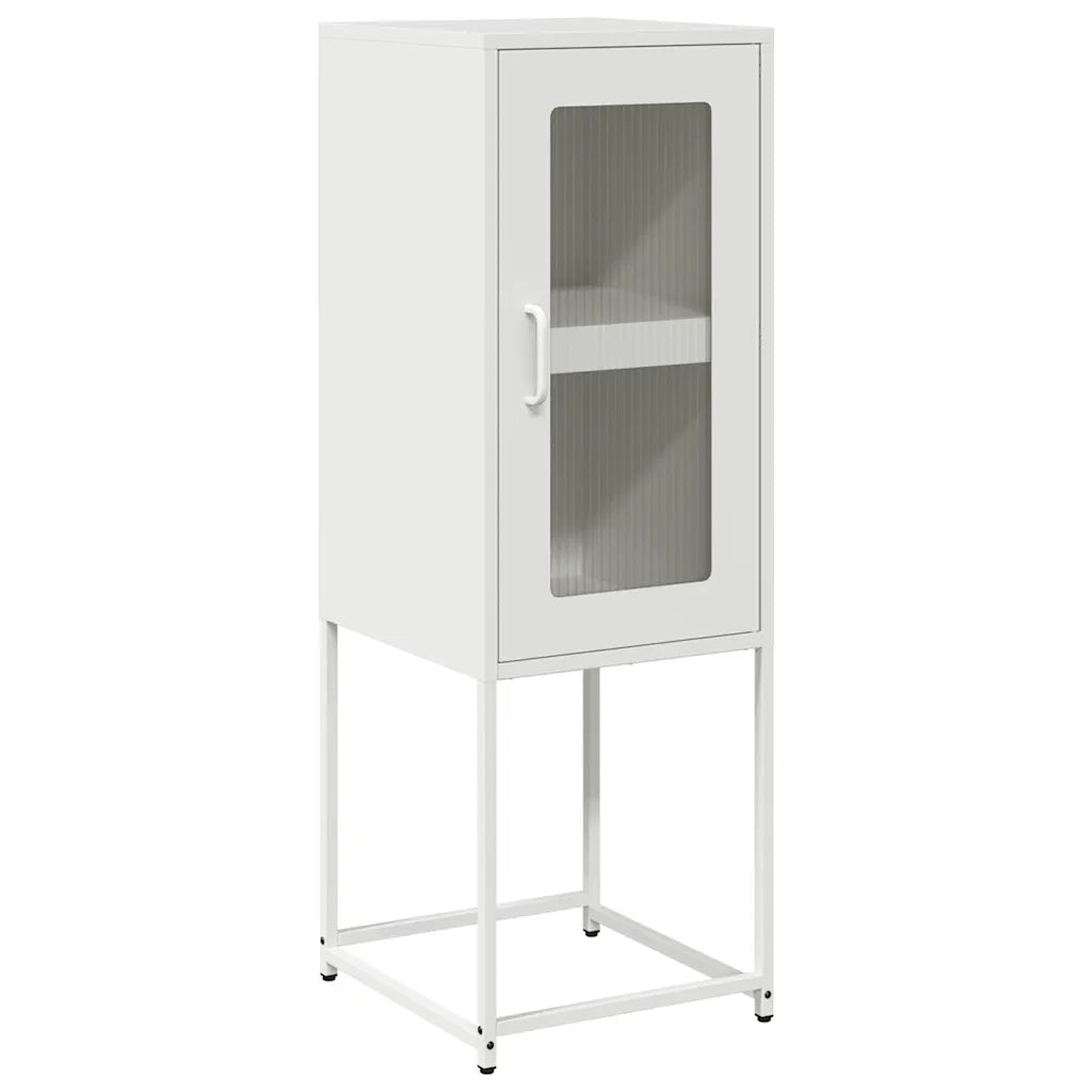 Credenza Bianca 36x39x107 cm in Acciaio Laminato a Freddo 853403