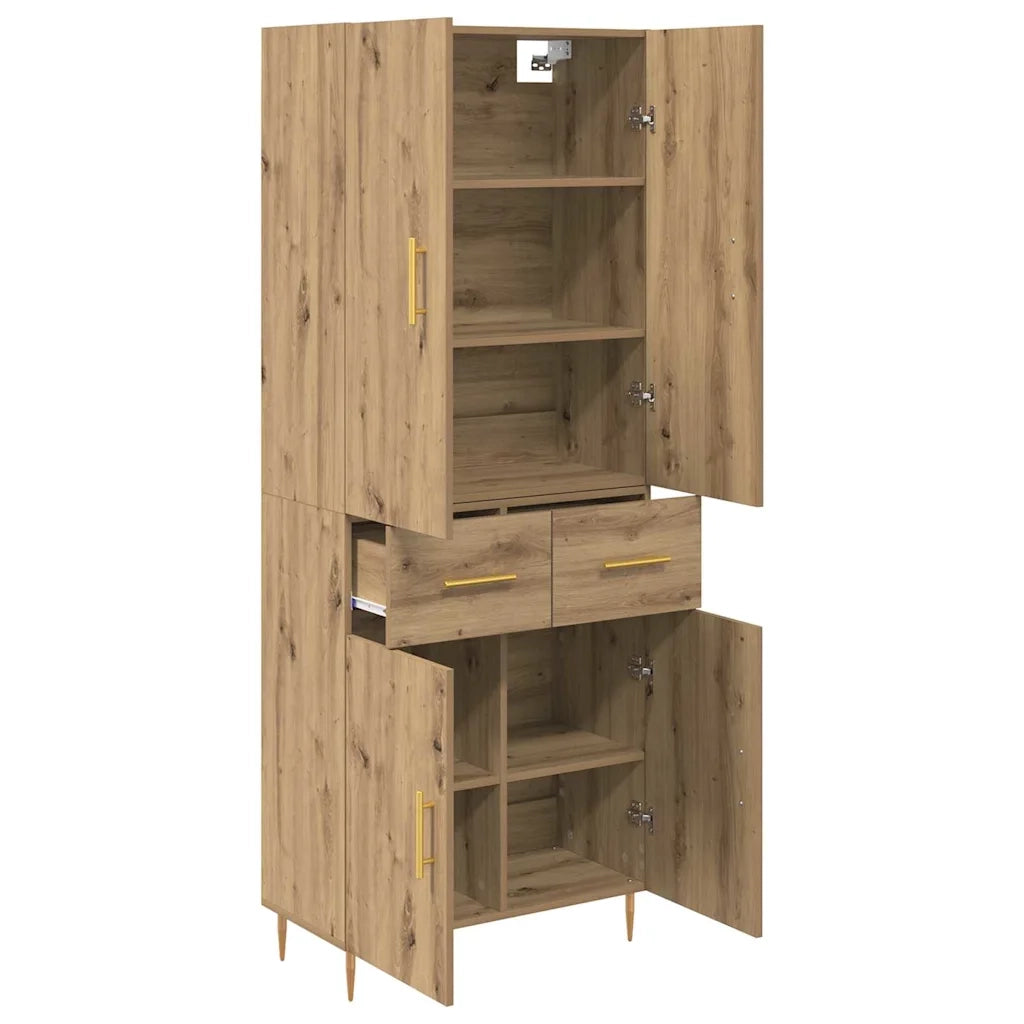 Credenza | Madia | Buffet da pranzo | Armadio da pranzo con cassetto Rovere artigianale 69,5 x 34 x 180 cm