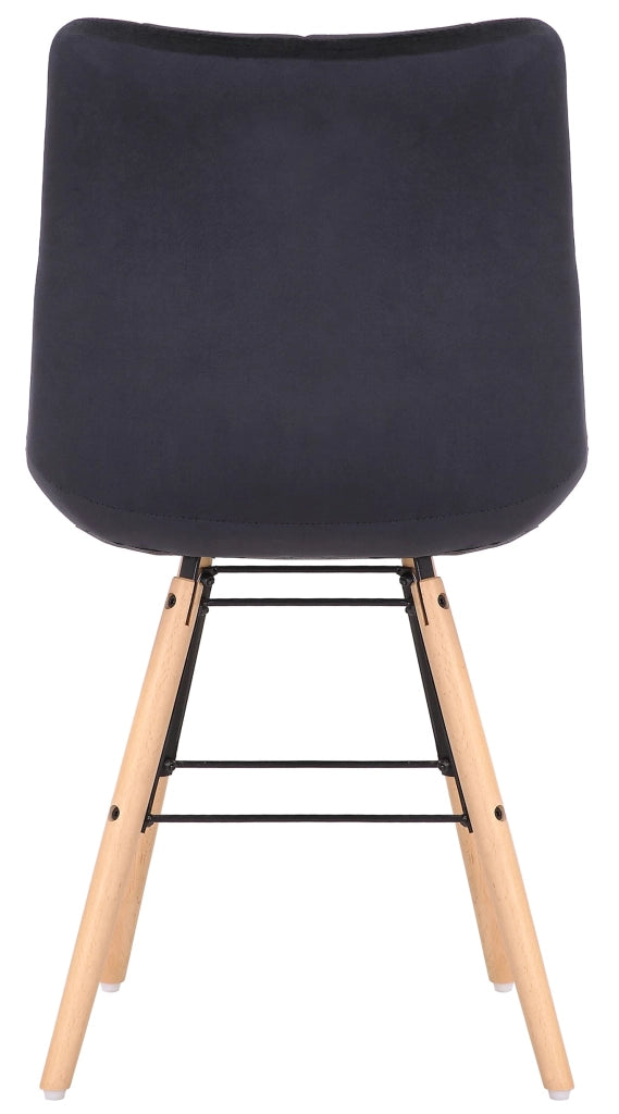 Set di 2 sedie da pranzo Leni Velvet nero