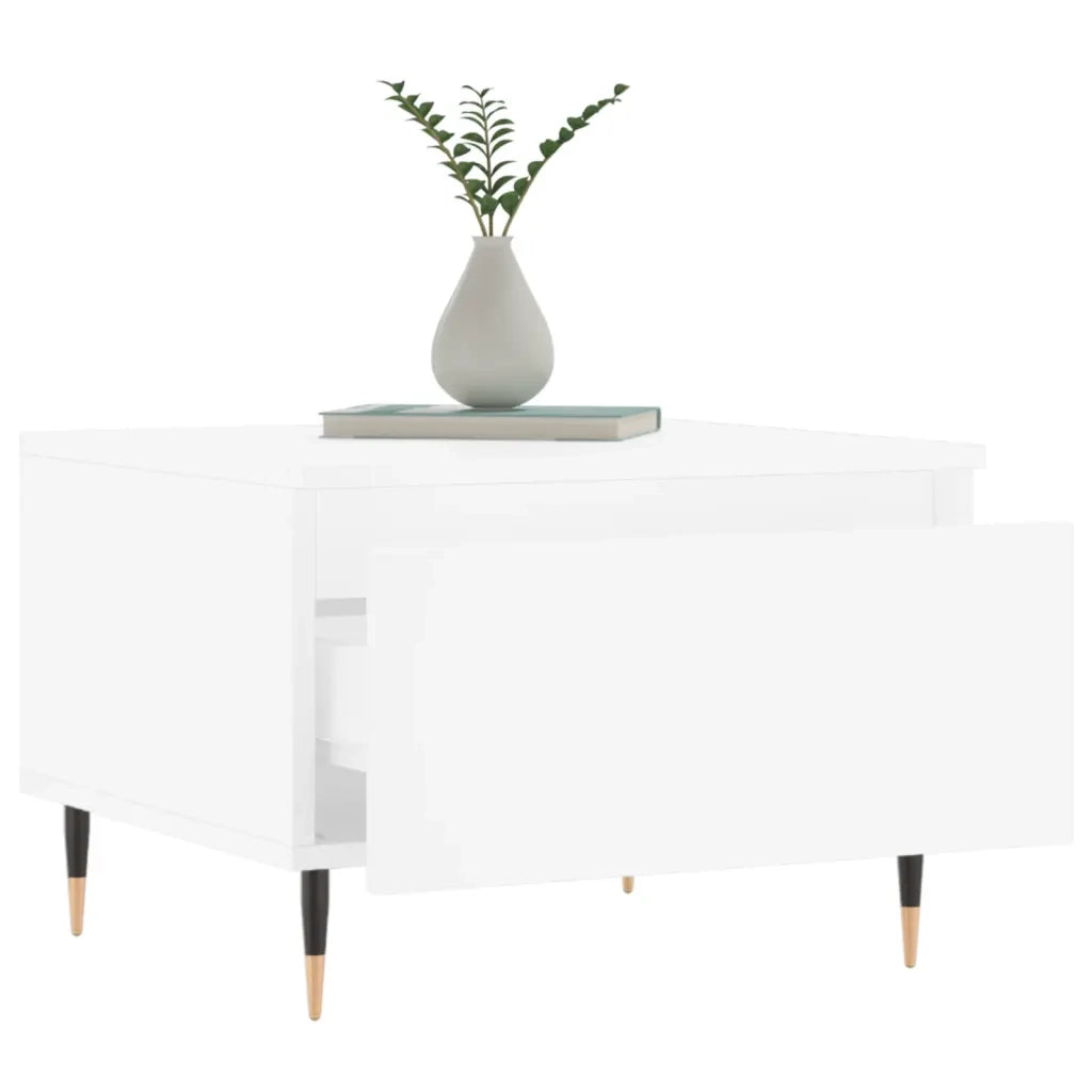 Tavolini da Salotto 2pz Bianchi 50x46x35cm in Legno Multistrato 830845
