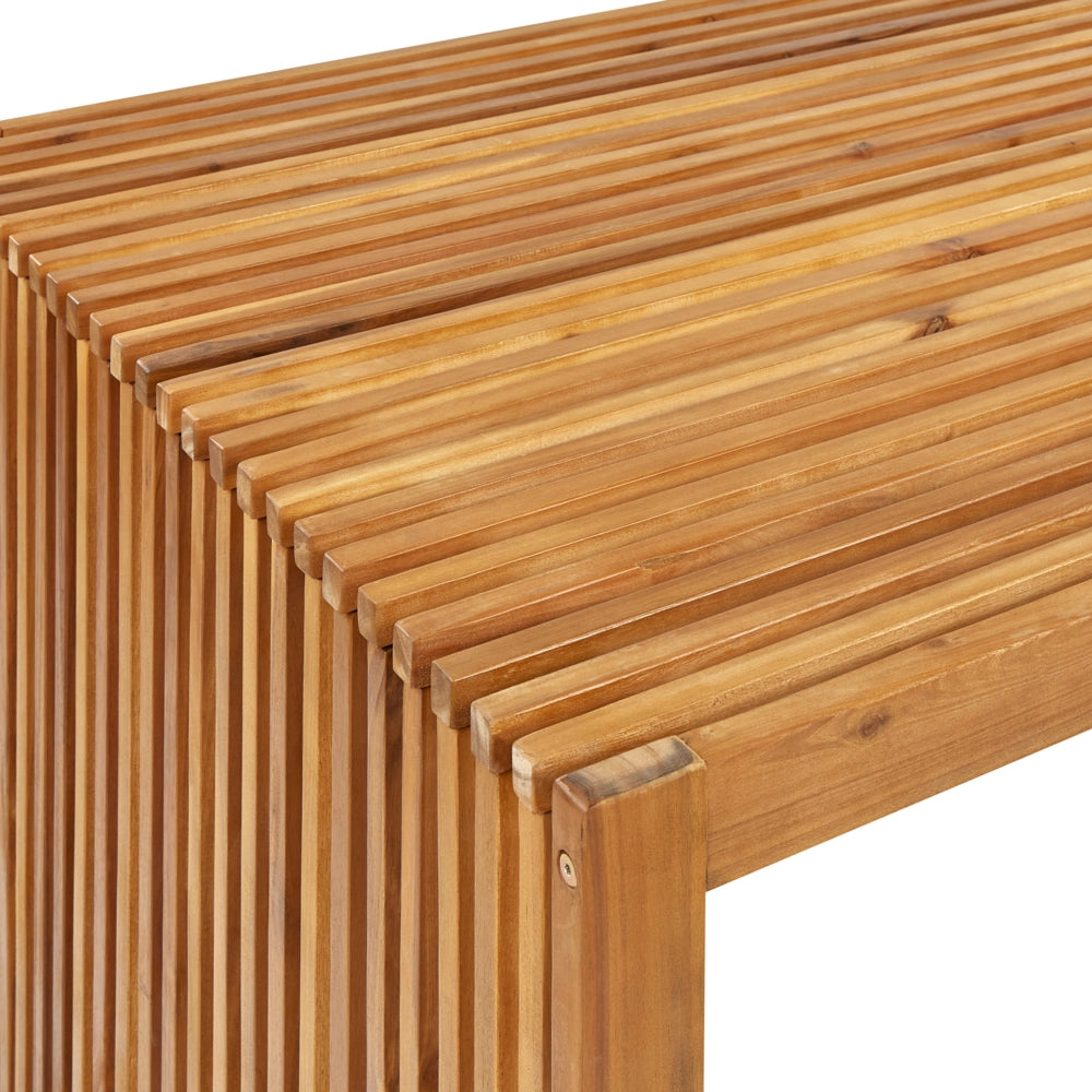 Set da pranzo da giardino 3 pezzi Tavolo rettangolare in legno massiccio di acacia 2 panche Design rustico per interni esterni