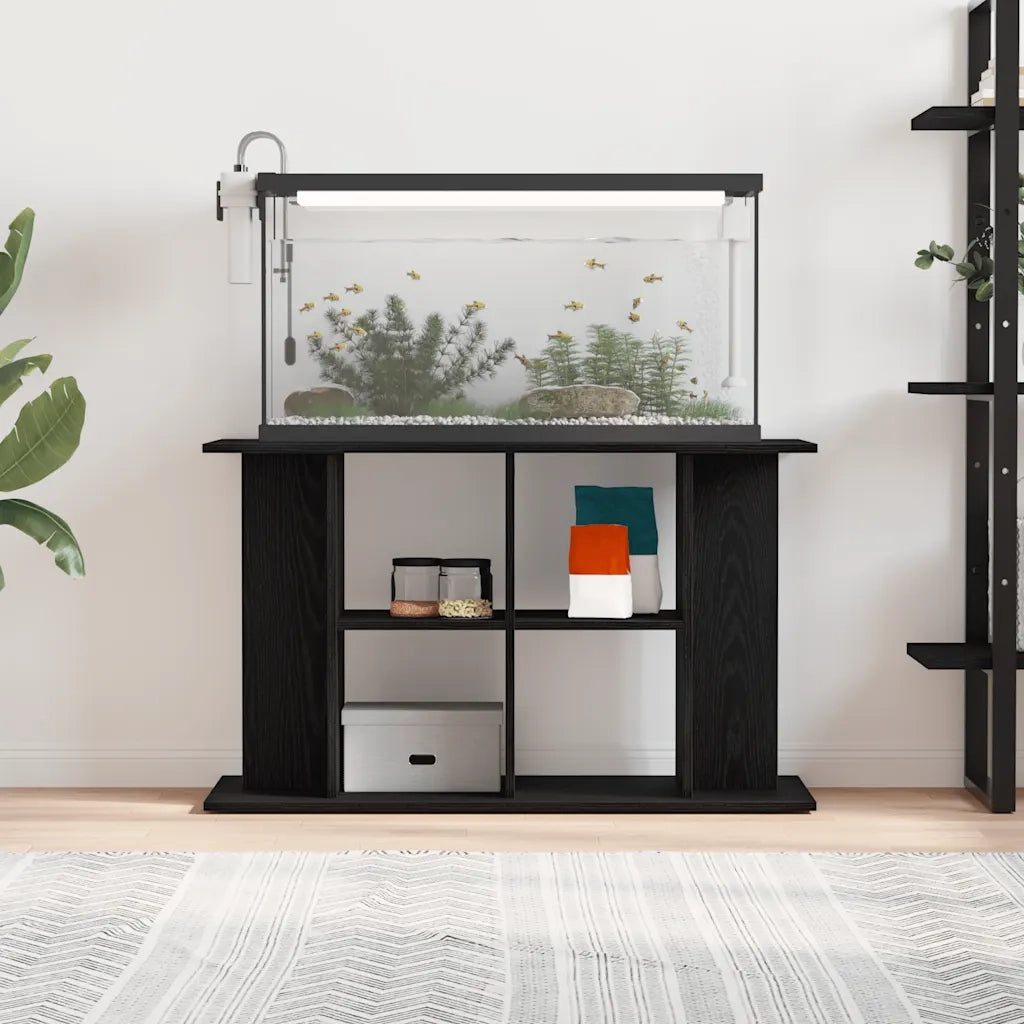Supporto Acquario 100x40x60 cm Legno Multistrato Rovere Nero