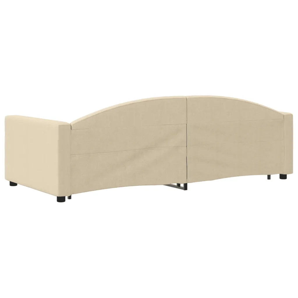 Divano letto | Sof¨¤ letto | Letto singolo Estraibile con Cassetti Crema 90x200 cm in Tessuto