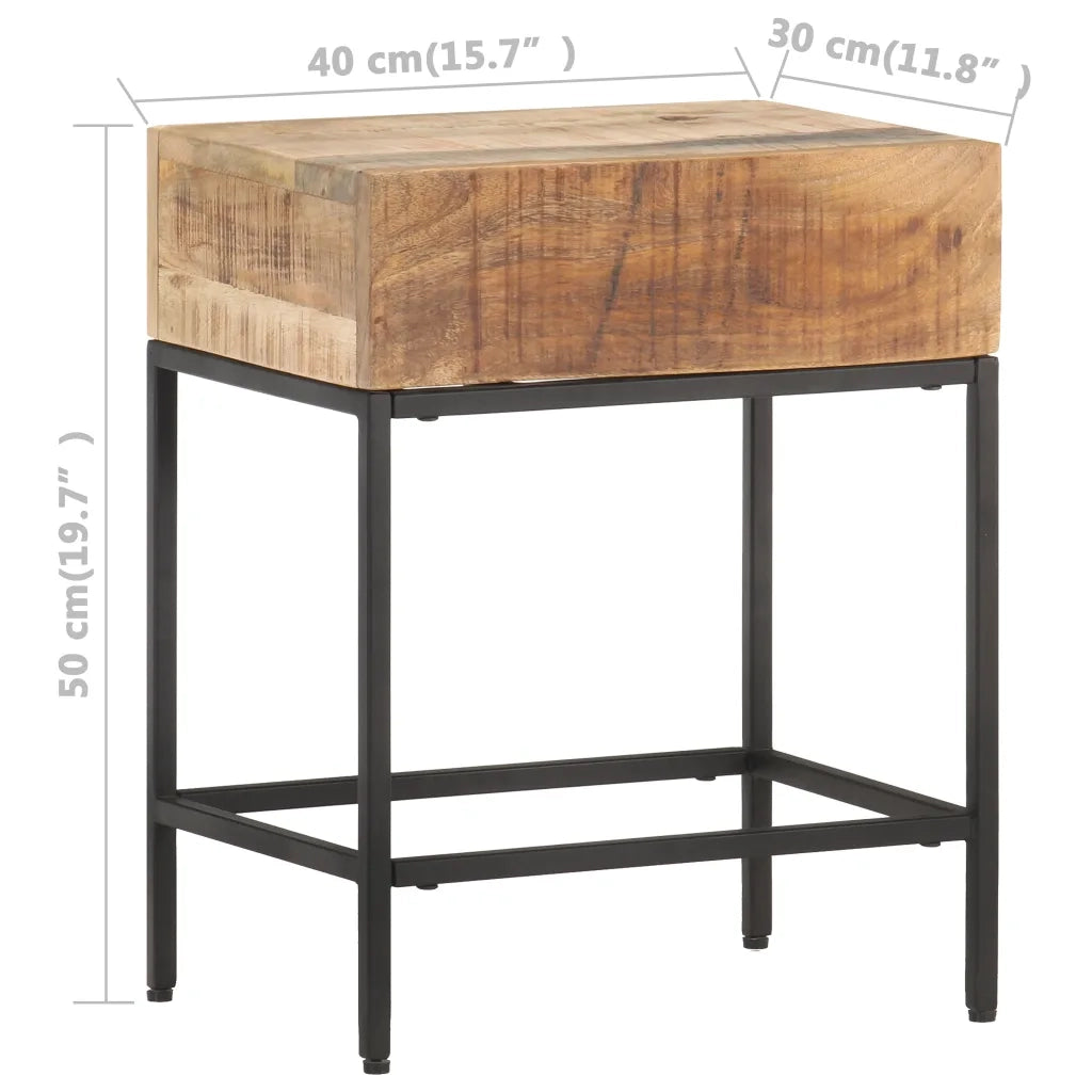 Tavolino 40x30x50 cm in Legno Massello di Mango Grezzo cod mxl 16780
