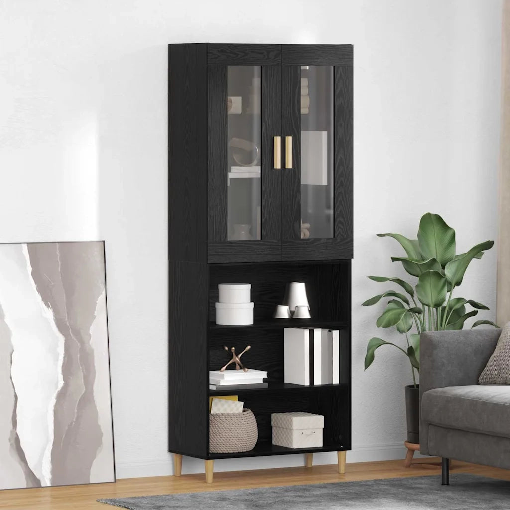 Credenza Rovere Nero 69,5 x 34 x 180 cm 3416148