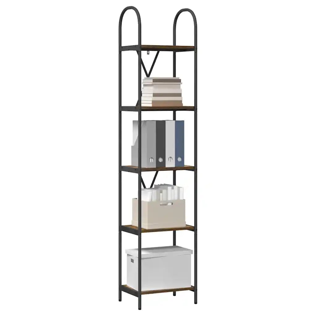 Libreria-Scaffale per Libri-Mobile di Stoccaggio Rovere fum¨¦ 40 x 30 x 183 cm Legno multistrato 184209