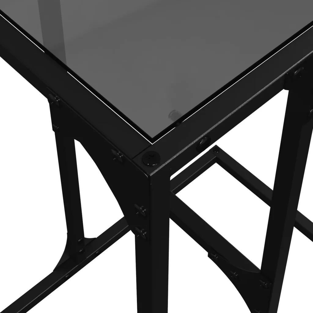 vidaXL Tavolino con Vetro Nero 40x30x61,5cm in Acciaio