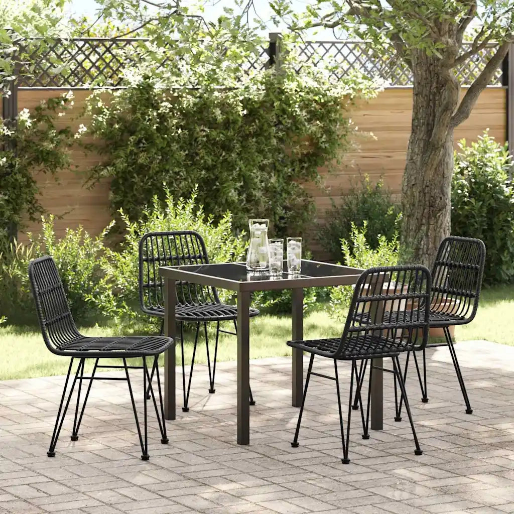 Set da Pranzo per Giardino 5 pcs Nero 3379199