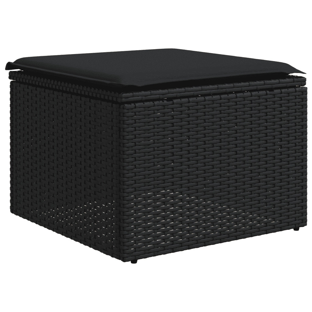 Set Divani da Giardino 9 pz con Cuscini Nero in Polyrattan 3266785