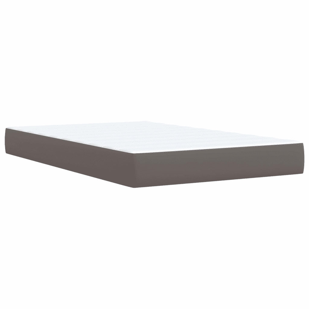 Giroletto a Molle con Materasso Grigio 120x190 cm in Similpelle
