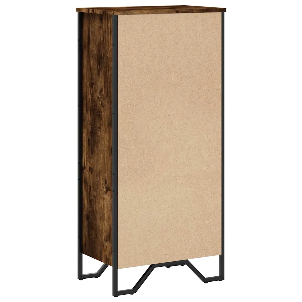 Libreria-Scaffale per Libri-Mobile di Stoccaggio Rovere Fumo 50x31x106 cm in Legno Multistrato