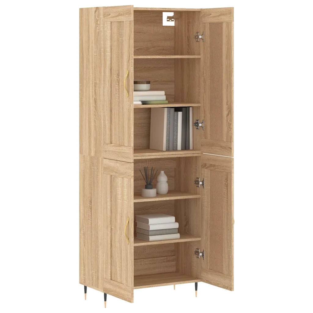 Credenza-Buffet-Armadio da cucina Rovere Sonoma 69,5x34x180 cm in Legno Multistrato 901301