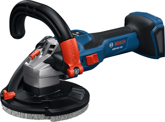 Bosch GBR 18V-15 S – Levigatrice per Calcestruzzo 18 V, 125 mm, brushless, naked