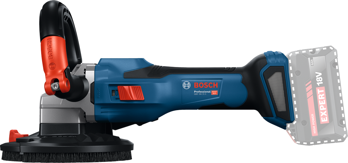 Bosch GBR 18V-15 S – Levigatrice per Calcestruzzo 18 V, 125 mm, brushless, naked