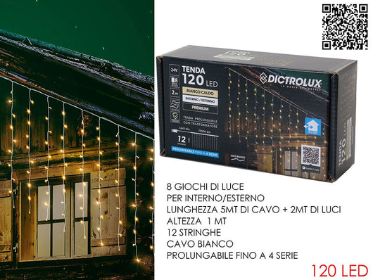TENDA LUMINOSA 120 LED 2MT x 1 MT LED: BIANCO CALDO