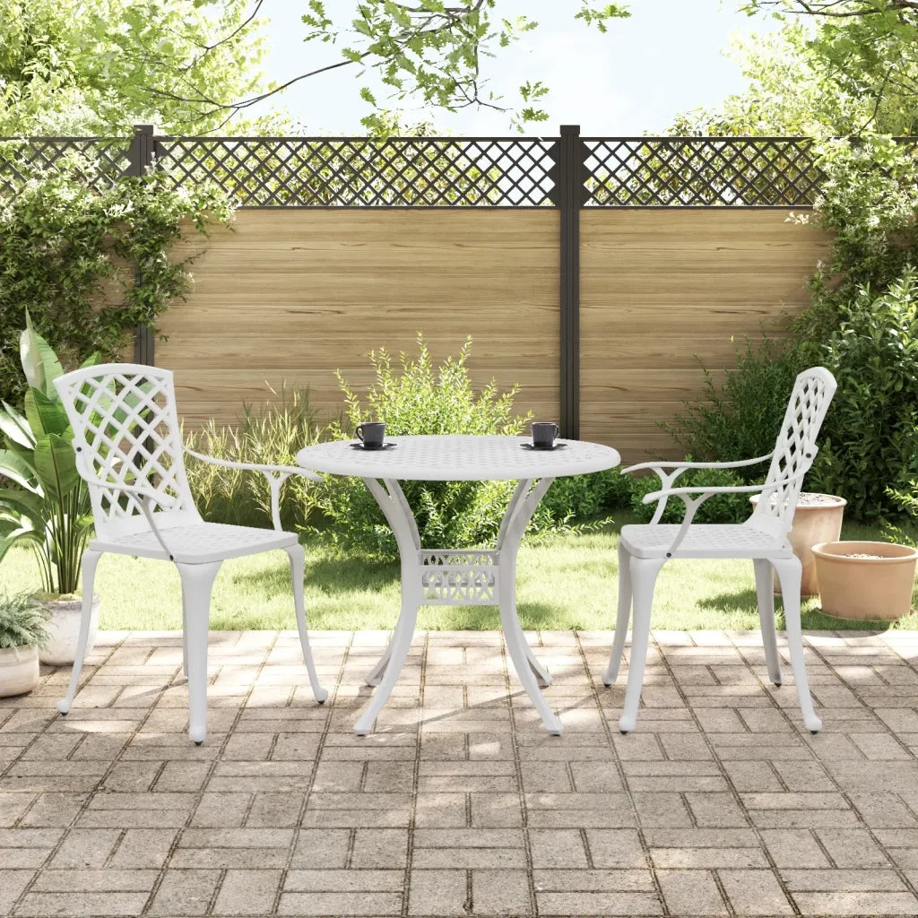 Set da Bistrot 3 pz Bianco in Alluminio Pressofuso 3216332