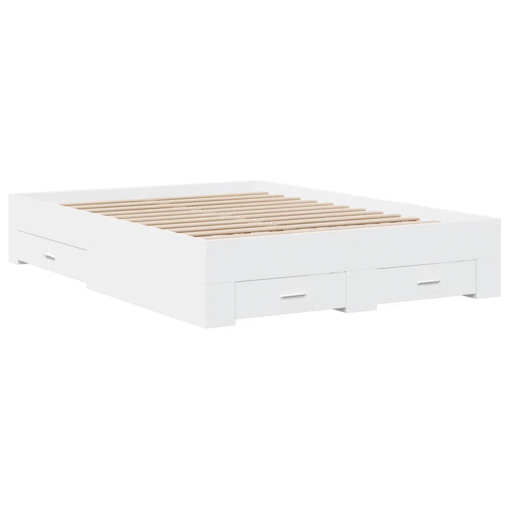 Giroletto con Cassetti Bianco 120x190 cm in Legno Multistrato