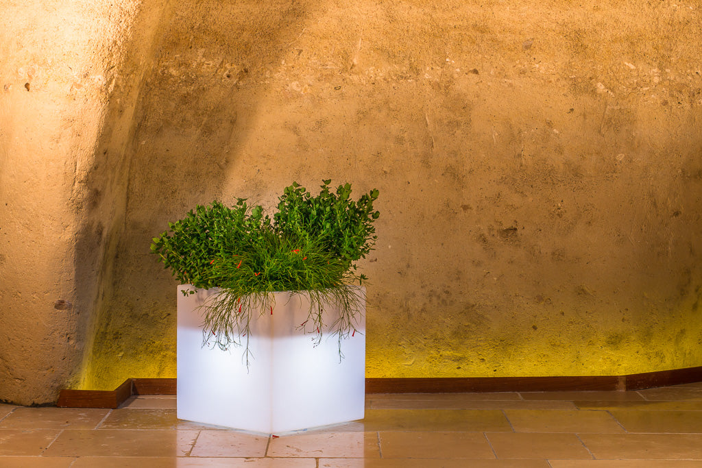 VASO HOME LIGHT CUBO CM. 40X40X40H BIANCO