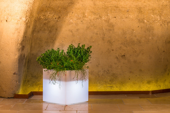 VASO HOME LIGHT CUBO CM. 40X40X40H BIANCO