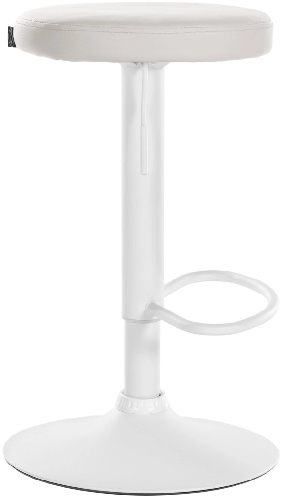 Set di 2 sgabelli da bar Ponte in similpelle bianco,Metallo bianco opaco